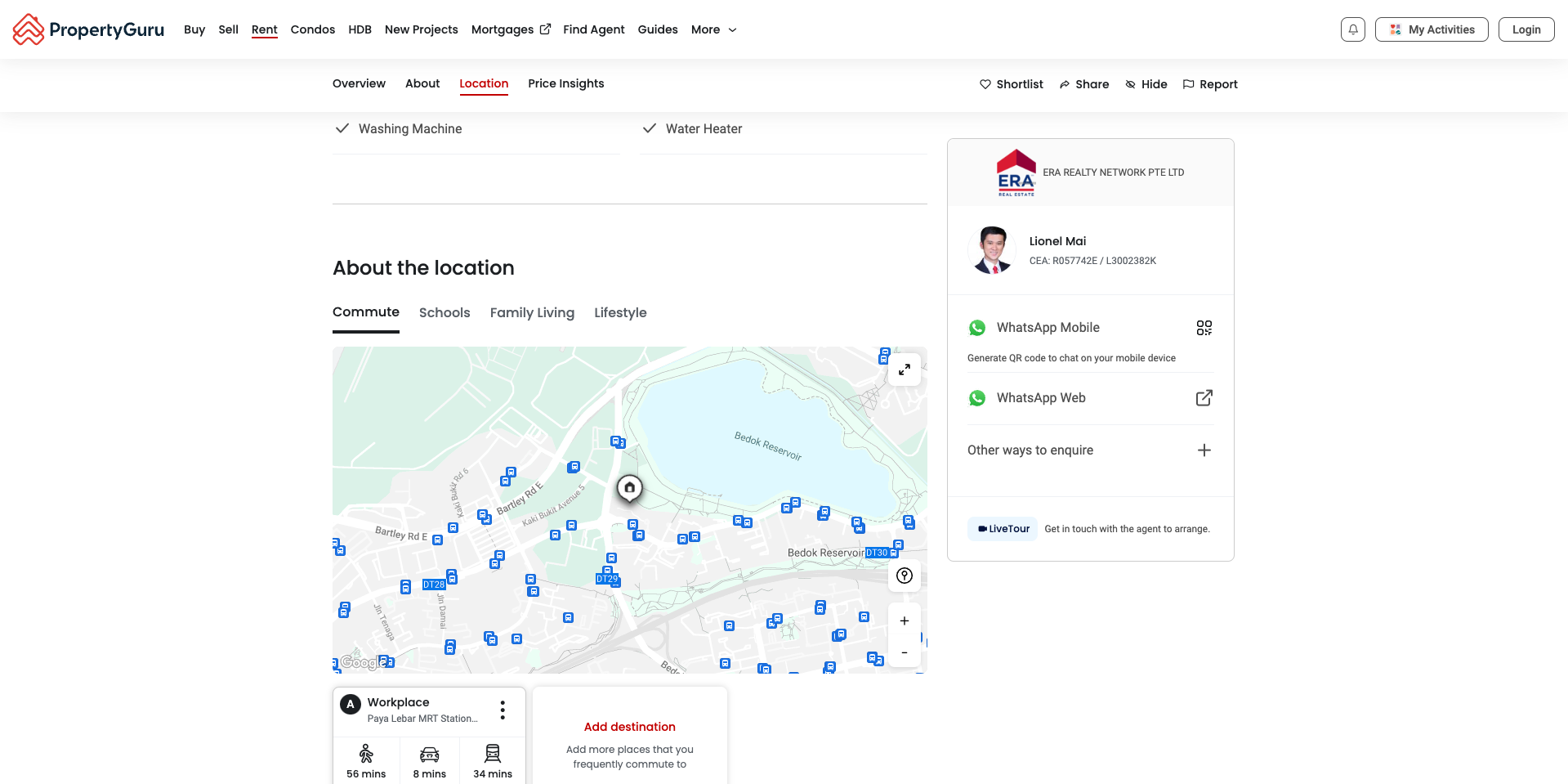Old What's nearby widget showing confusing pins and categories